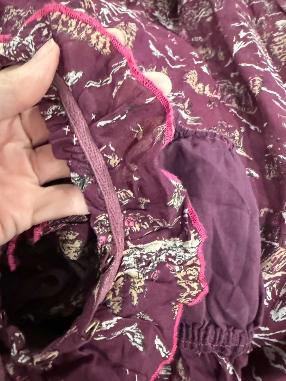 Free People Tangled Lights Ruffle Pajamas Plum - Picture 11 of 11